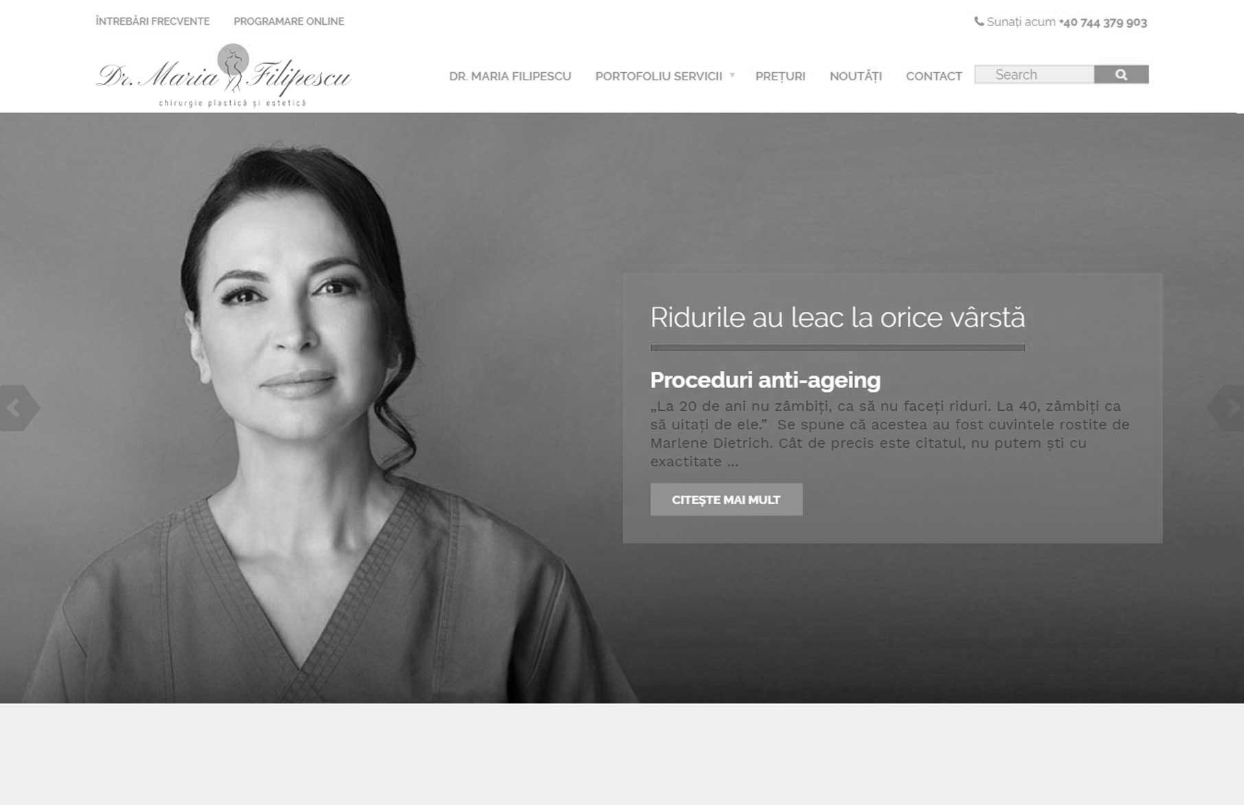 screenshot website Doctor Maria Filipescu
